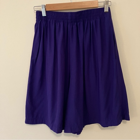 VTG The Limited Women’s Sz. L High Waist Pleated Rayon Shorts Mom Purple Preppy - Picture 7 of 7